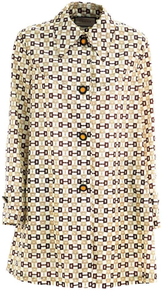 24FW 구찌 홀스빗 프린트 나일론 코트 752387ZANVO9198 BEIGE