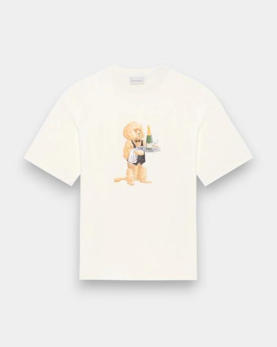 25FW 드롤드무슈 반팔 티셔츠 TS271 CO002 OW Beige