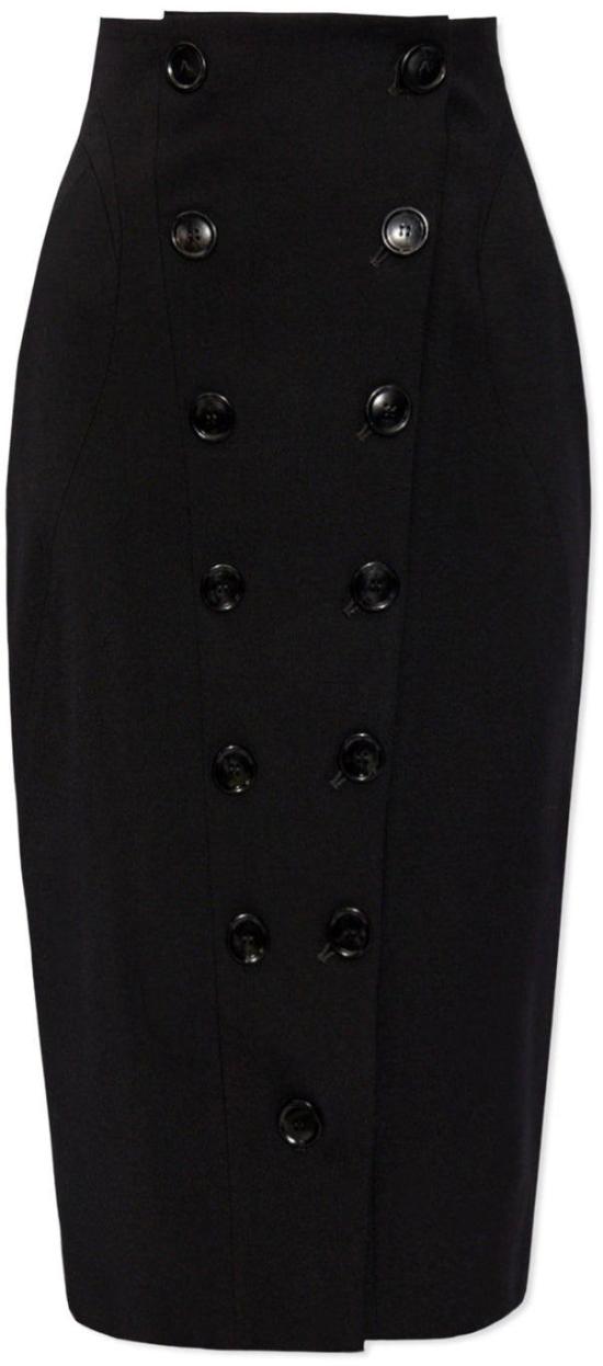  알라이아 미디 스커트 AA9R23985M840995 BLACK