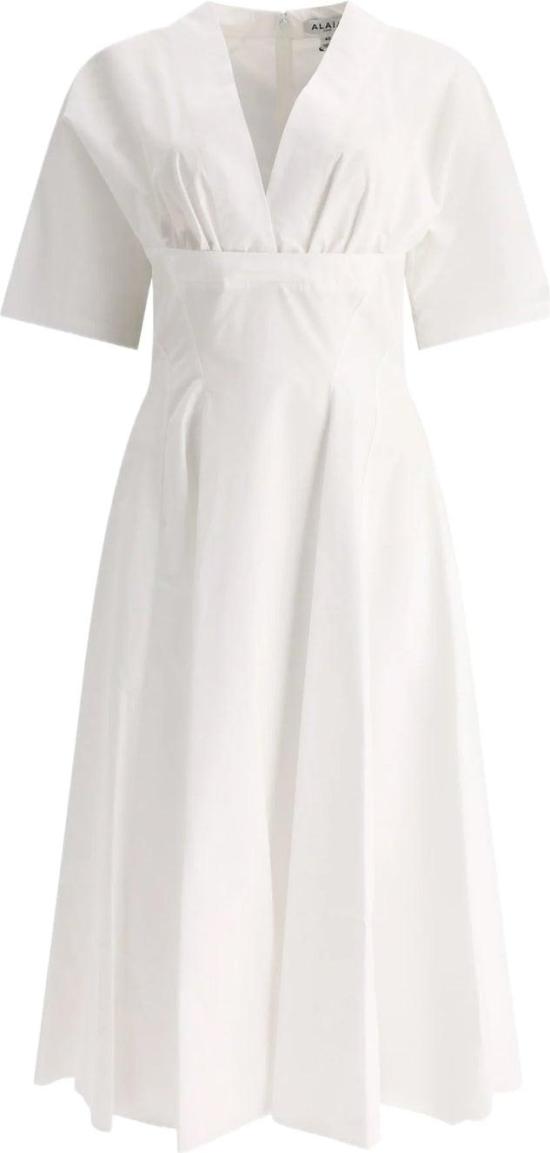  알라이아 미디 원피스 AA9R12865T001000 WHITE