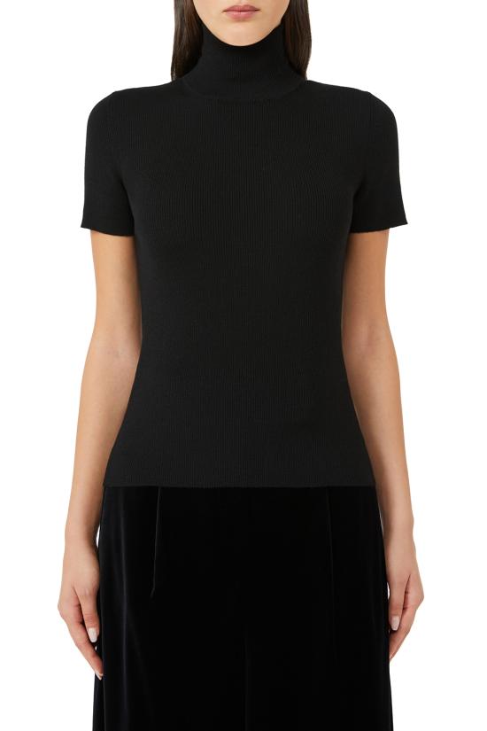 25FW 막스마라 AFA 아파 반소매 터틀넥 2521366283600 003 Black - MAX MARA