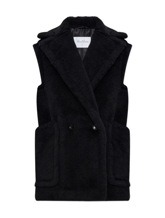 25FW 막스마라 테디 알파카 울 더블브레스트 베스트 2521276253600 008 Black