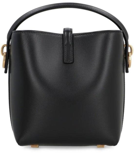  생로랑 르 37 미니 샤이니 레더 버킷백 7658702R20W1000 BLACK - SAINT LAURENT
