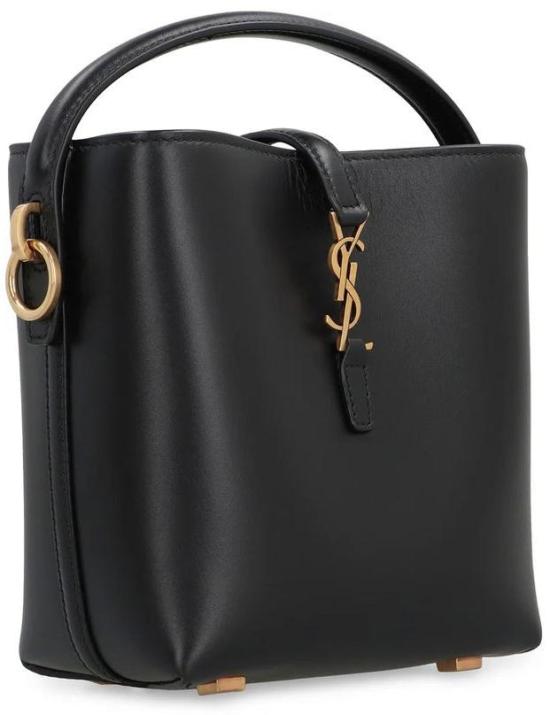  생로랑 르 37 미니 샤이니 레더 버킷백 7658702R20W1000 BLACK - SAINT LAURENT