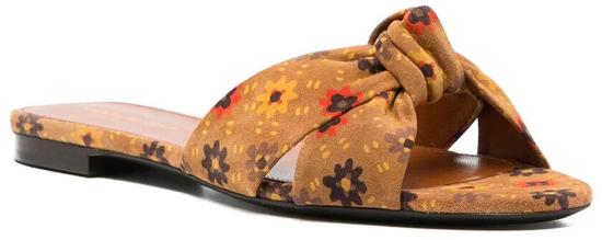  생로랑 뮬/슬리퍼 63396126A00FLORALPRINT BROWN - SAINT LAURENT