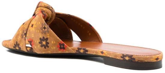  생로랑 뮬/슬리퍼 63396126A00FLORALPRINT BROWN - SAINT LAURENT