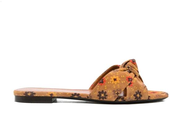  생로랑 뮬/슬리퍼 63396126A00FLORALPRINT BROWN