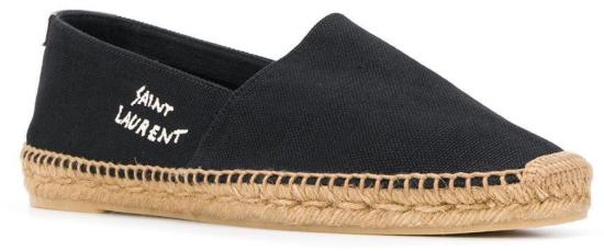  생로랑 캔버스 자수 에스파드리유 6059511P2101000 BLACK - SAINT LAURENT