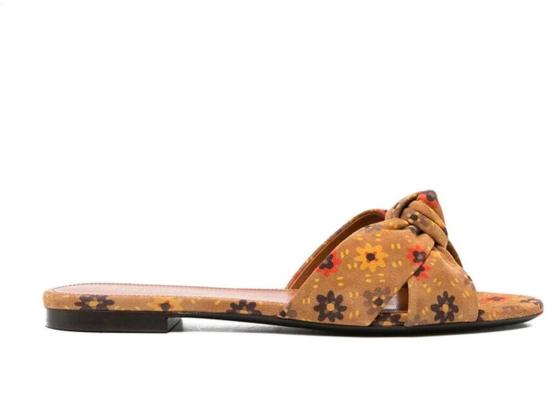  생로랑 뮬/슬리퍼 63396126A00FLORALPRINT BROWN