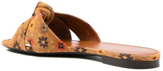  생로랑 뮬/슬리퍼 63396126A00FLORALPRINT BROWN - SAINT LAURENT