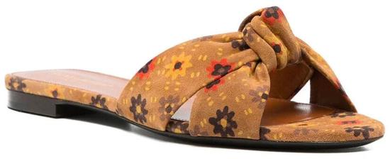  생로랑 뮬/슬리퍼 63396126A00FLORALPRINT BROWN - SAINT LAURENT