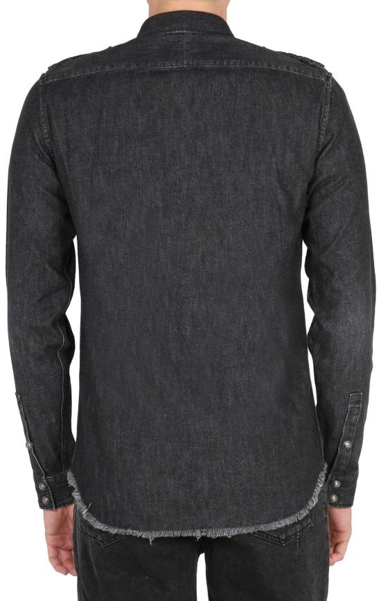 발망 데님 셔츠 WH1HC030DB920PC BLACK - BALMAIN