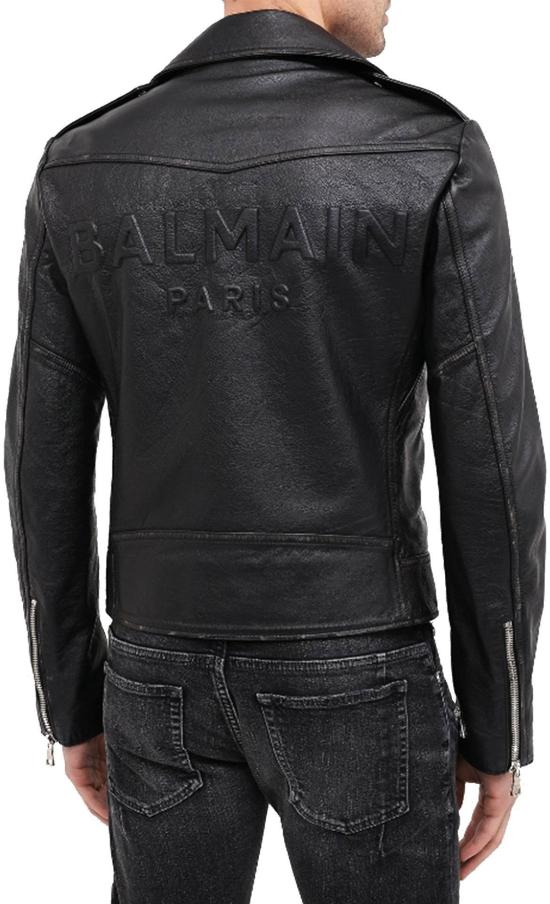  발망 바이커 자켓 UH18137Z3070PA BLACK - BALMAIN