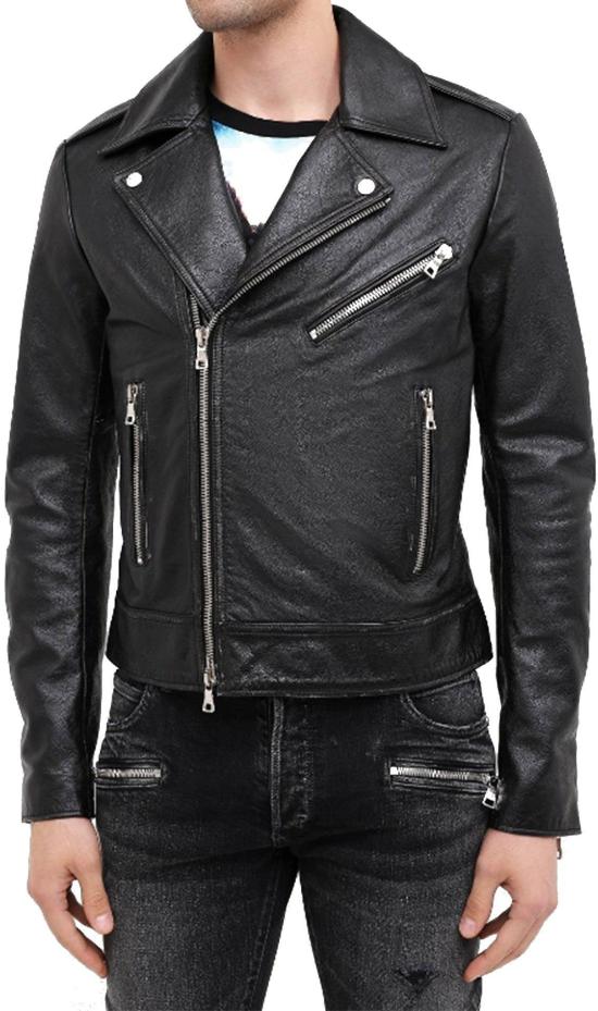  발망 바이커 자켓 UH18137Z3070PA BLACK - BALMAIN