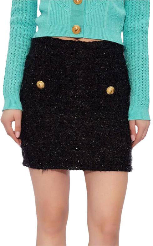  발망 숏 스커트 DF1LB015KG430PA BLACK - BALMAIN