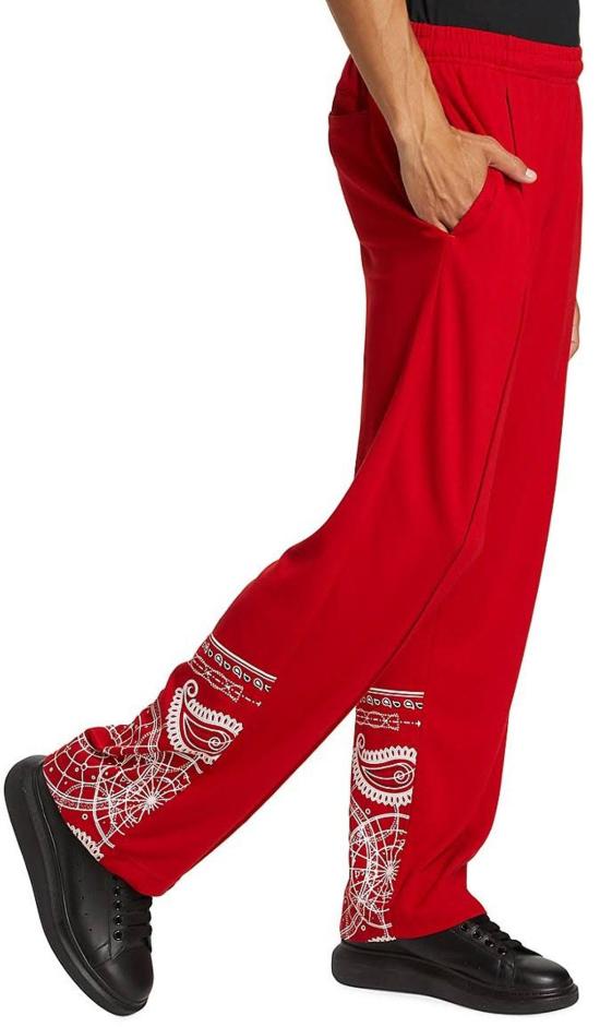  마르셀로 불론 스트레이트 팬츠 CMCJ001S22JER0022501 RED - MARCELO BURLON