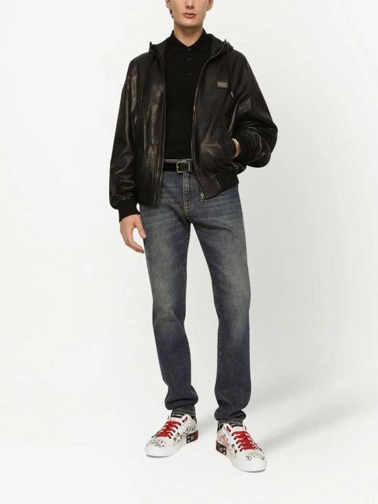 25FW 돌체앤가바나 로고 태그 코튼 폴로 셔츠 G8PL4TG7F2H N0000 NERO - DOLCE & GABBANA