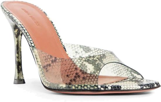  아미나 무아디 힐/펌프스 ALEXAGLASSSLIPPERSNAKE GREEN - AMINA MUADDI