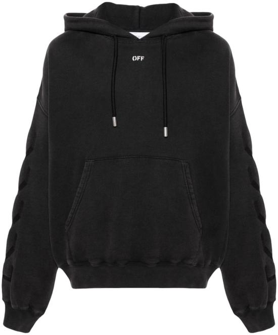 24FW 오프화이트 후드 티셔츠 OMBB118C99FLE0021077 BLACK