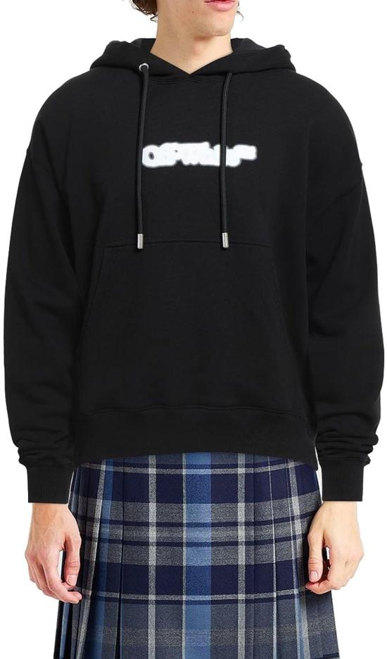25FW 오프화이트 후드 티셔츠 44MBB085G5F00B1001 BLACK - OFF WHITE