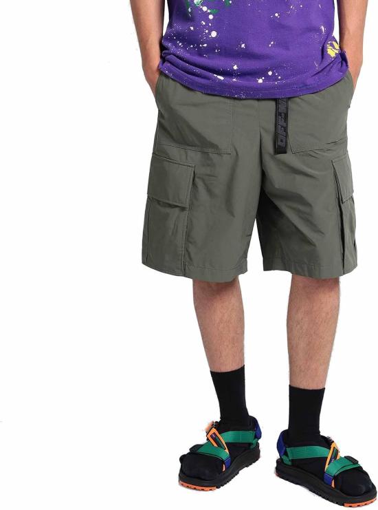  오프화이트 숏팬츠 OMCB064SS22FAB0015607 GREEN - OFF WHITE