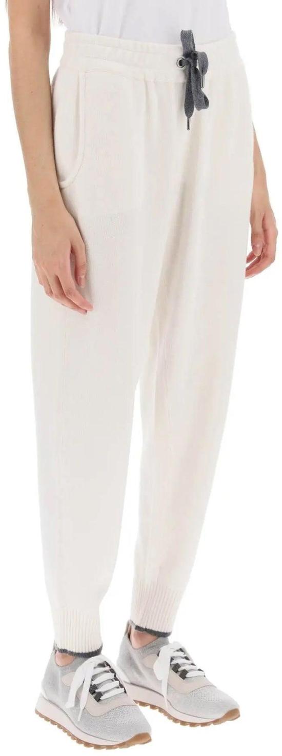  브루넬로 쿠치넬리 트레이닝/조거 팬츠 M12718189C159 WHITE - BRUNELLO CUCINELLI