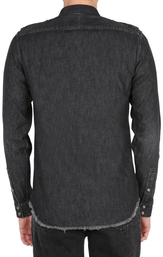  발망 데님 셔츠 WH1HC030146D0PC BLACK - BALMAIN