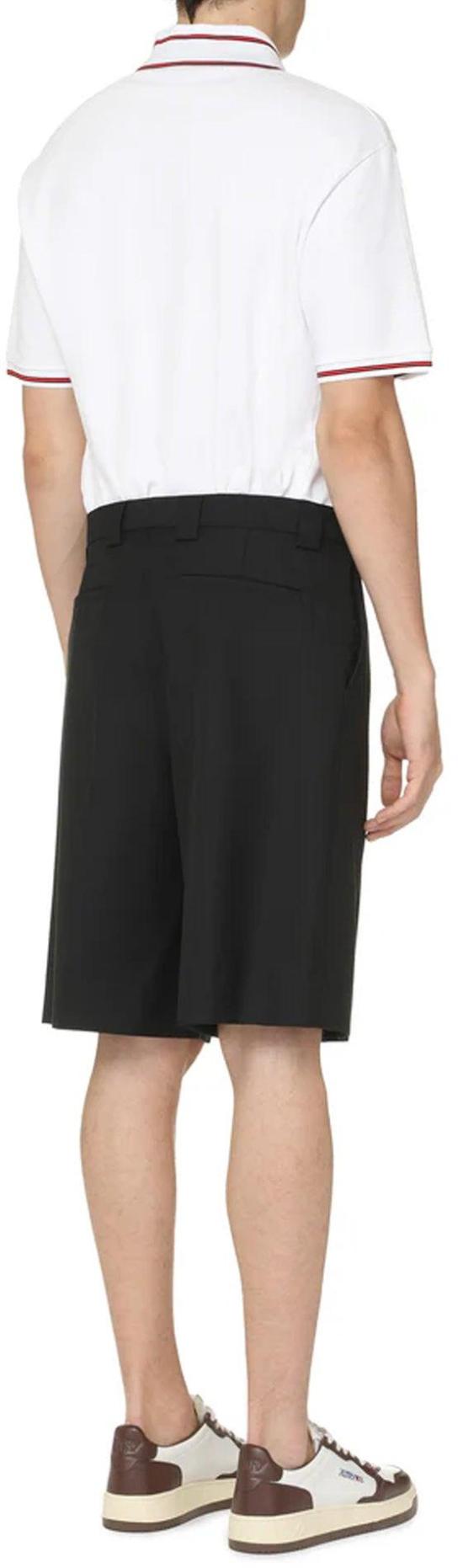  구찌 웹 울 블렌드 트윌 쇼츠 787249ZAMII1043 BLACK - GUCCI