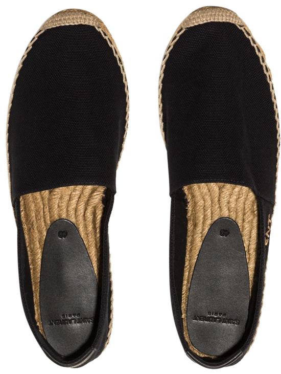  생로랑 캔버스 자수 에스파드리유 6059561P2101000 BLACK - SAINT LAURENT