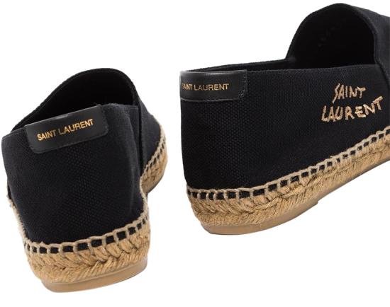  생로랑 캔버스 자수 에스파드리유 6059561P2101000 BLACK - SAINT LAURENT