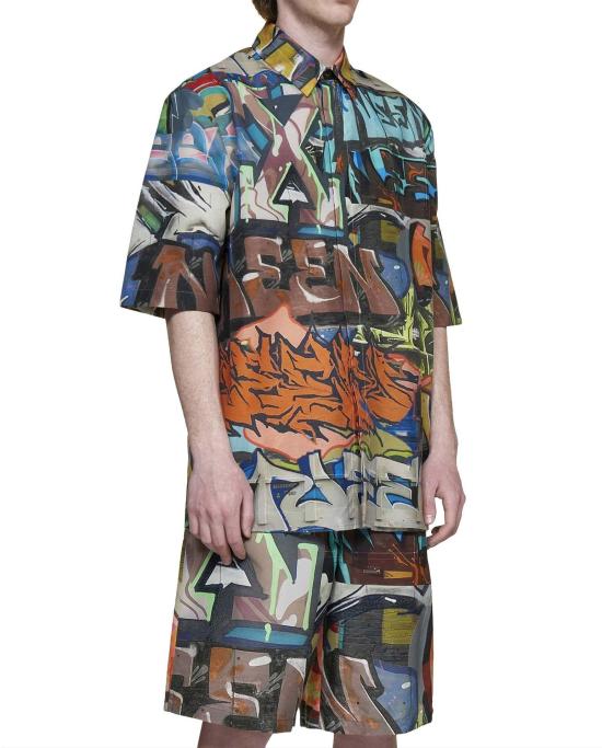  오프화이트 셔츠 OMGA216S22FAB0018400 BLACK - OFF WHITE