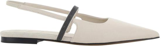  브루넬로 쿠치넬리 플랫 슈즈 MZNAC2500C8905 WHITE