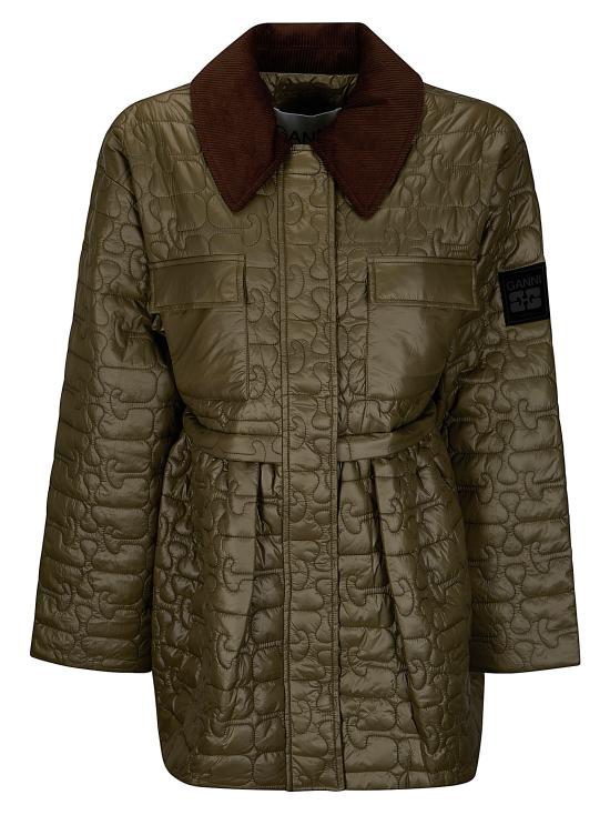 25FW 가니 퀼팅 미디 자켓 W0965 861 Kalamata