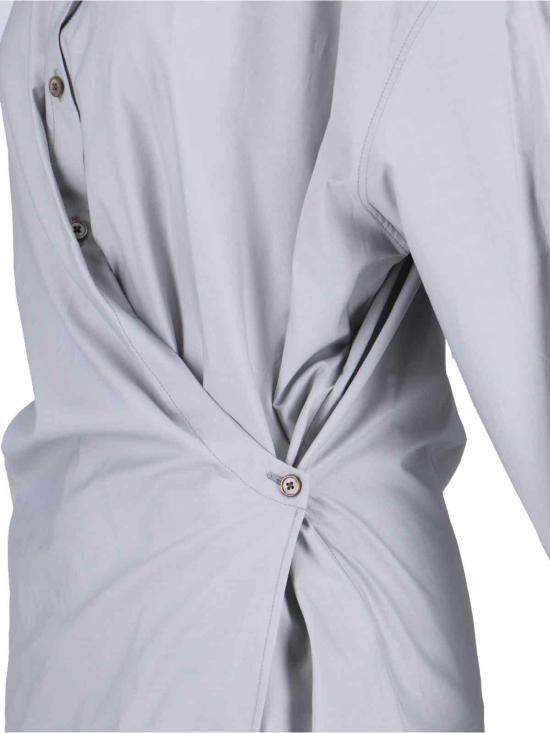 25FW 르메르 스트레이트 칼라 트위스트 셔츠 SH1141 LF1500 BG219 Grey - LEMAIRE