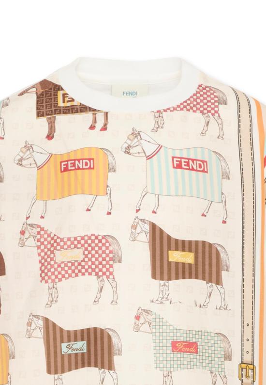 26SS [키즈] 펜디 티셔츠 JMI497 AVVY F0T9H IVORY - FENDI