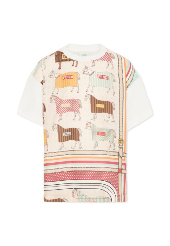 26SS [키즈] 펜디 티셔츠 JMI497 AVVY F0T9H IVORY