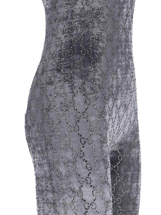 25FW 구찌 GG 크리스탈 엠브로이드 점프수트 850293 XUANS1037 GREY - GUCCI