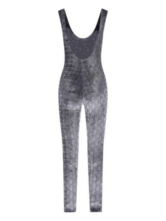25FW 구찌 GG 크리스탈 엠브로이드 점프수트 850293 XUANS1037 GREY - GUCCI