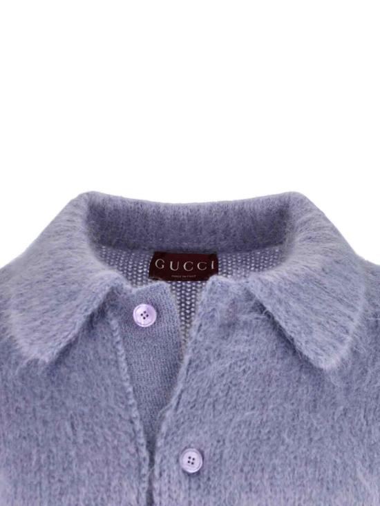 25FW 구찌 브러시드 울 모헤어 가디건 849729 XKE7O4139 Purple - GUCCI