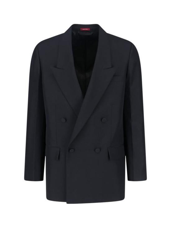 25FW 구찌 더블 브래스트 테크니컬 파나마 수트 자켓 849881 Z7AYA1000 Black