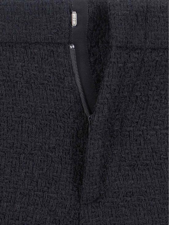 25FW 구찌 울 부클레 스트레이트 팬츠 837421 Z7ATM1000 Black - GUCCI