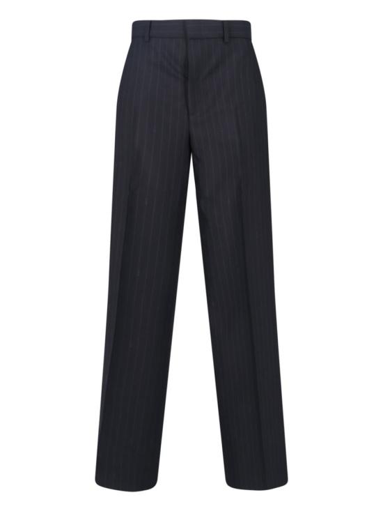 25FW 구찌 핀스트라이프 구찌 울 자카드 스트레이트 팬츠 839329 Z7AT11152 Black