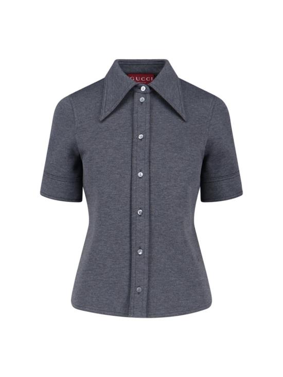 25FW 구찌 울 코튼 저지 셔츠 836442 Z7AY91088 GREY