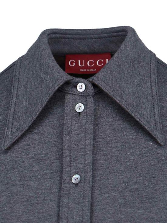 25FW 구찌 울 코튼 저지 셔츠 836442 Z7AY91088 GREY - GUCCI
