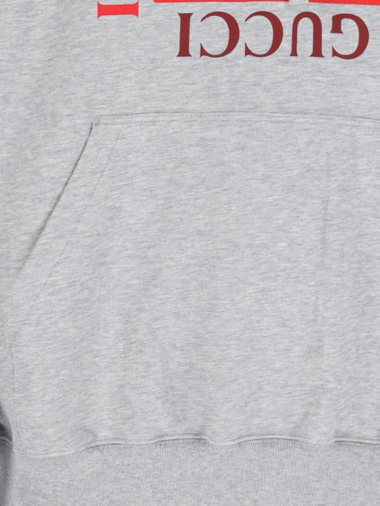 25FW 구찌 로고 프린트 코튼 저지 후드 티셔츠 788771 XJHDP1230 GREY - GUCCI