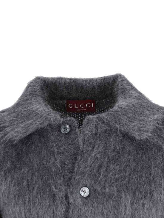 25FW 구찌 브러시드 울 모헤어 가디건 849729 XKE7O 1087 Grey - GUCCI