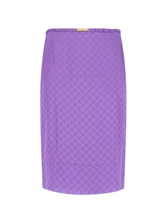 25FW 구찌 GG 실크 자카드 스커트 846275 ZATF9 5007 Violet