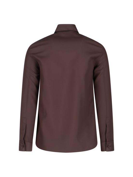 25FW 구찌 홀스빗 디테일 폴리에스터 트윌 셔츠 841624 ZAT43 2518 Brown - GUCCI