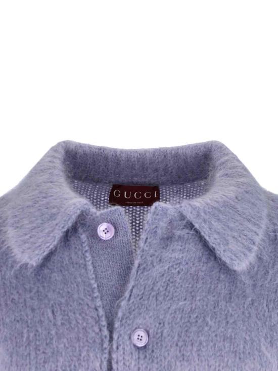 25FW 구찌 브러시드 울 모헤어 가디건 849729 XKE7O 4139 Violet - GUCCI