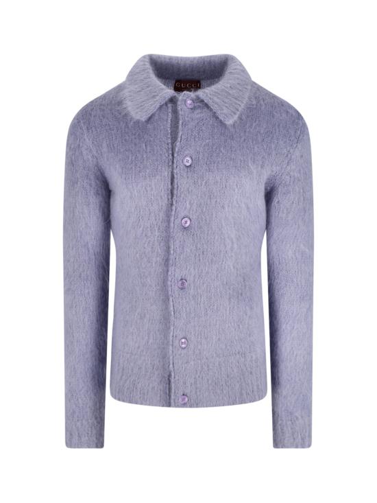 25FW 구찌 브러시드 울 모헤어 가디건 849729 XKE7O 4139 Violet